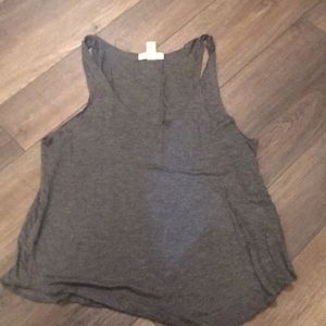 Dark grey v neck tank top